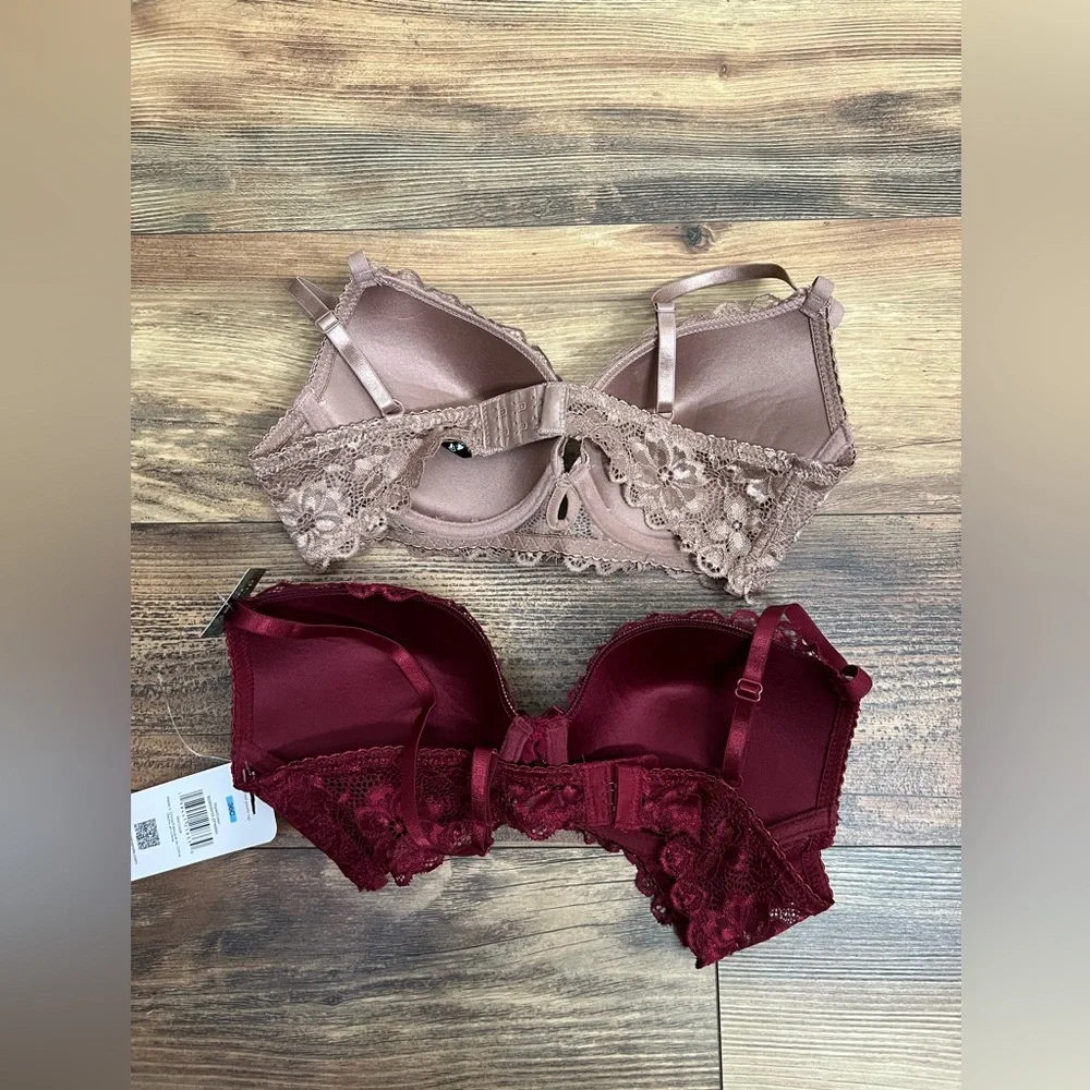 Rene Rofe 2 bras size 36c floral lace Demi push up - Picture 2 of 4